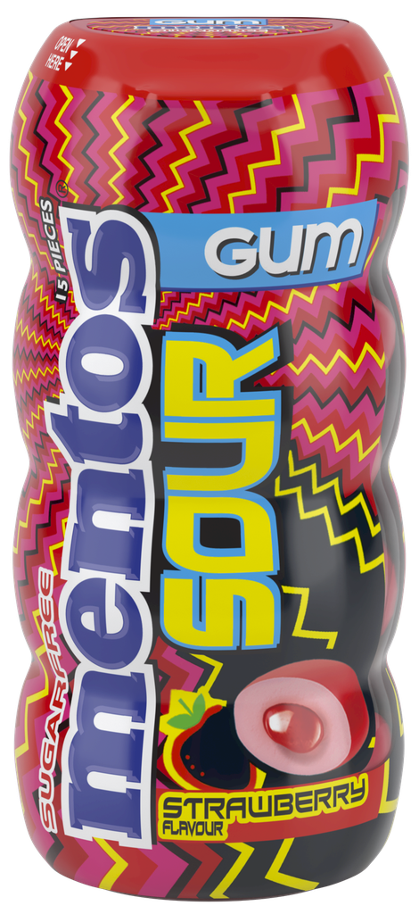 Mentos Sour Strawberry Gum 30gr