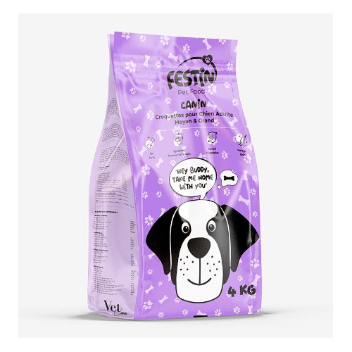 FESTIN Croquette Chien Adulte Moyen - 4KG - Au Poisson