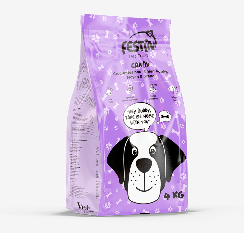 FESTIN Croquette Chien Adulte Moyen - 4KG - Au Poulet