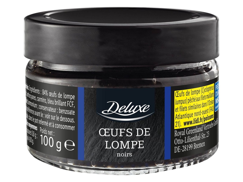 Deluxe Oeuf de lompe Noir 100 gr 