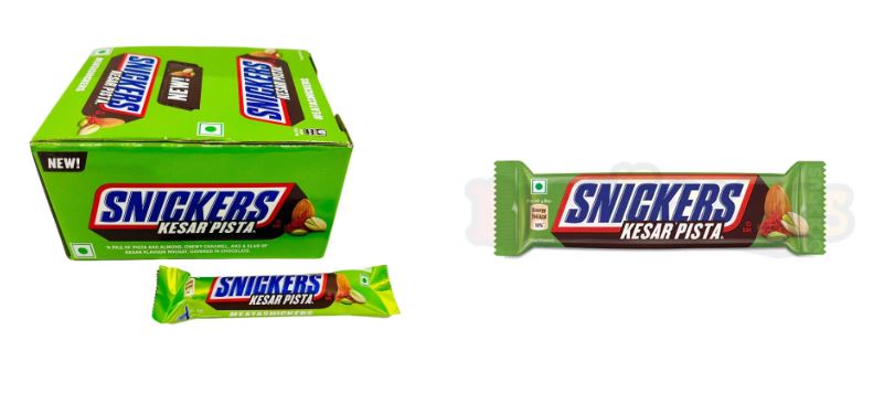 Snickers Kesar Pista (safran, amande, pistache) Barre de chocolat 42gr Boîte de 15 