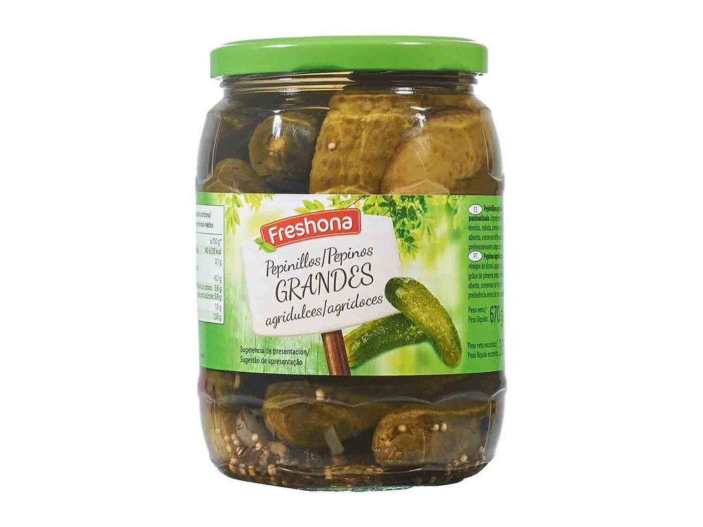 Cornichons grand calibre aigre-doux - Freshona - 850 gr Net