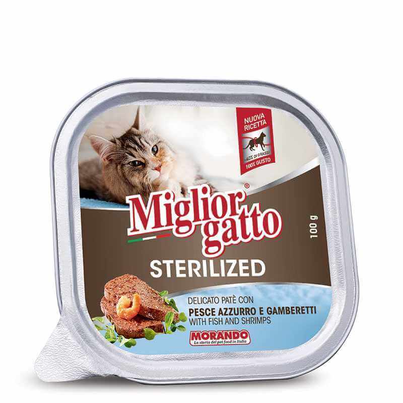 MIGLIOR GATTO Stérilisé Barquette Poisson ET Crevettes 100g