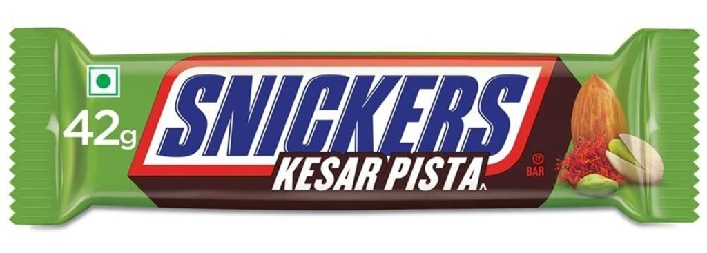 Snickers Kesar Pista (safran, amande, pistache) Chocolate Bar 42gr 