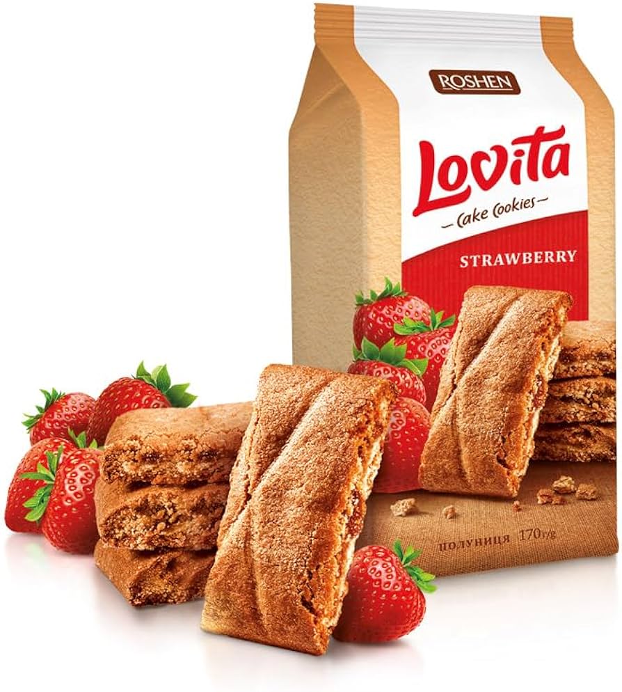 Roshen Lovita Biscuits With Strawberry 168g