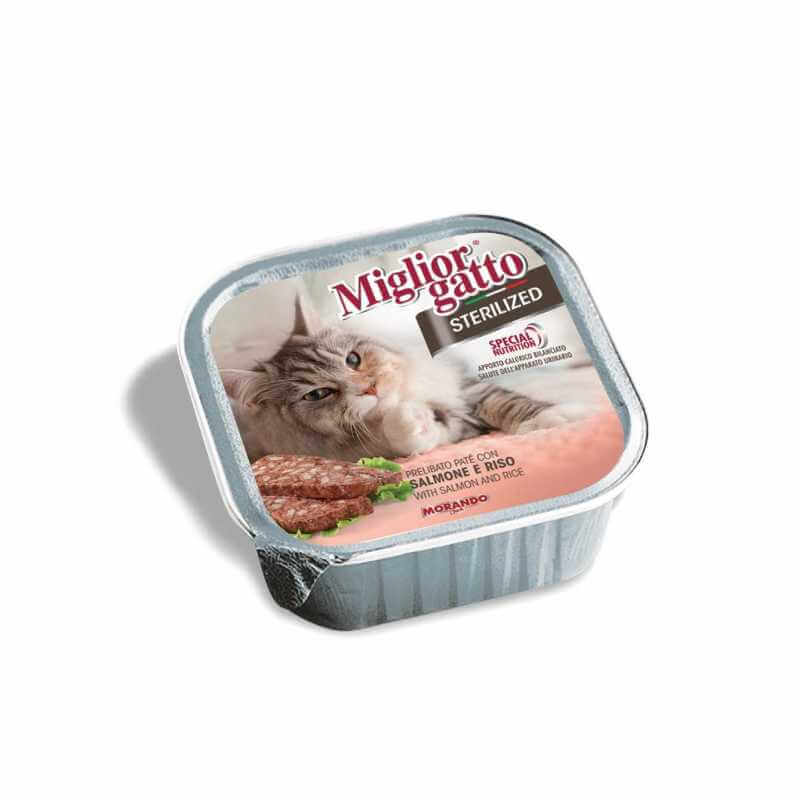 MIGLIOR GATTO Chat Stérilisé Barquette Saumon ET Riz 100g