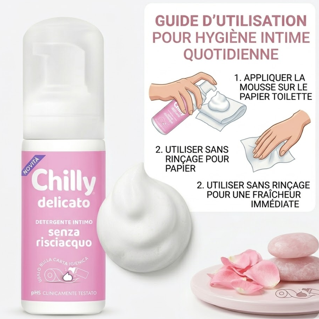 Chilly gentle no-rinse intimate cleanser pH5 foam formula, clinically tested - 100 ml