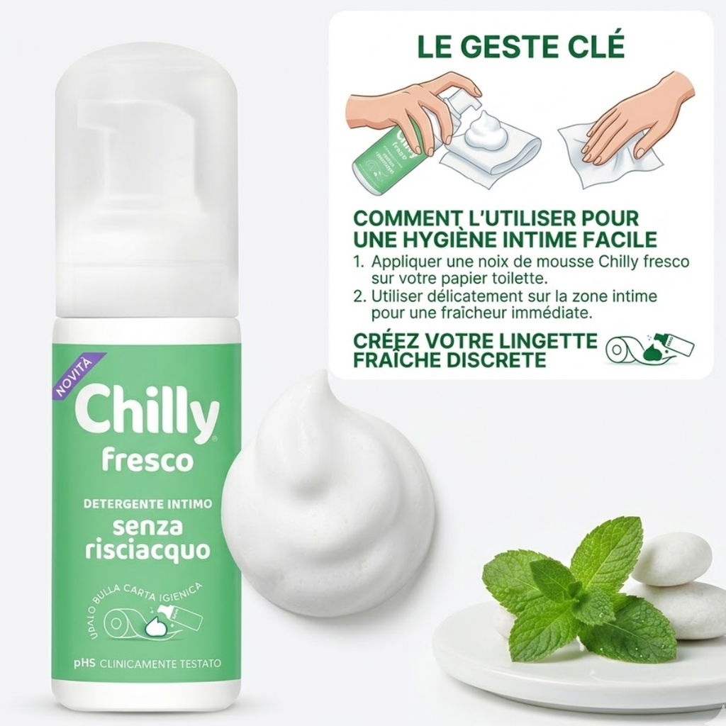 Chilly Gentle, Fresh Leave-In Intimate Cleanser, pH5 Foam Formula, Clinically Tested - 100ml