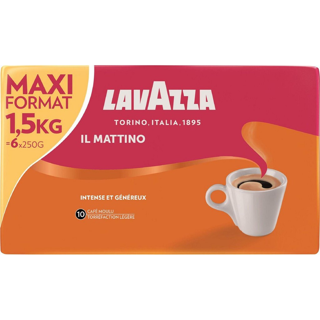 MAXI FORMAT LAVAZZA Café moulu Il Mattino (les 6 paquets de 250gr) 