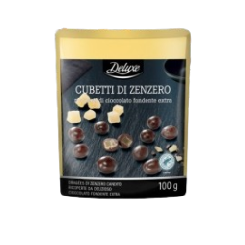 Ginger cubes of extra dark chocolate 100 gr