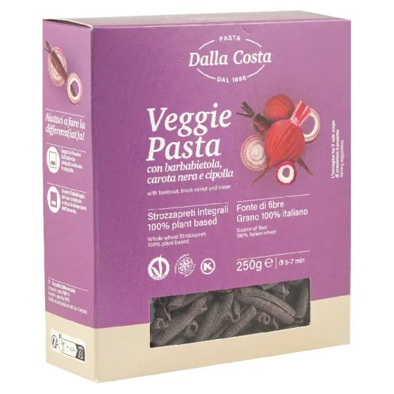 Dalla Costa Pasta with beets, black carrots and onions 250gr 