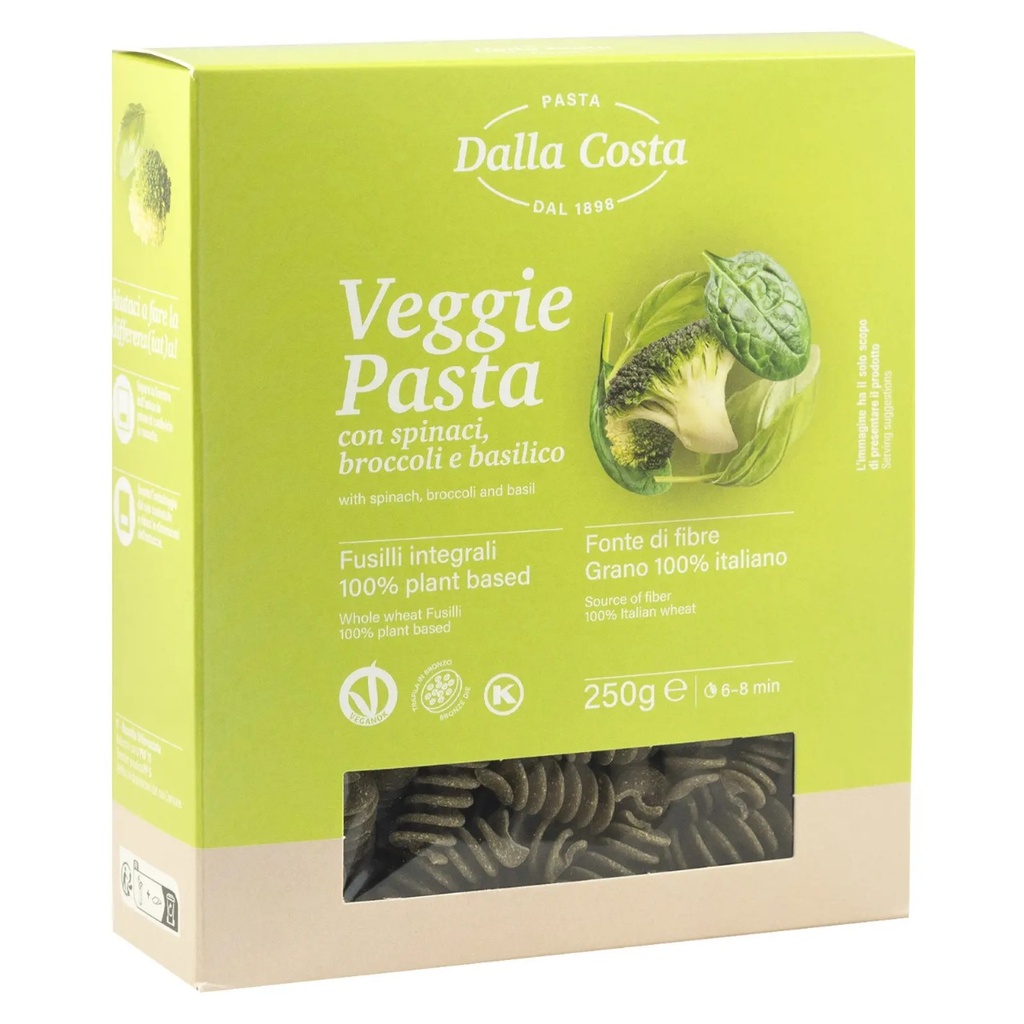 Dalla Costa Pasta semoule complète aux épinards, brocoli et basilic 250 gr