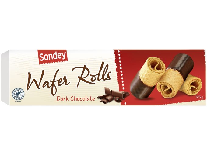  Sondey-Dark chocolate rolled wafers 125gr 