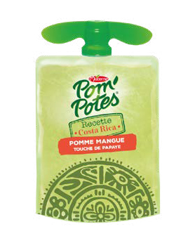 Pom'Potes pomme Gourdes  90g Costa Rica pomme, mangue et touche de papaye, Materne ( sans sucre ) 
