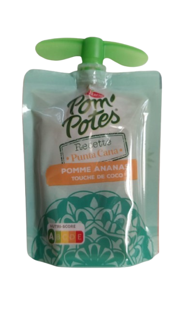 Pom'Potes Gourdes 90g  Punta Cana Pomme, Ananas, touche de coco ( sans sucre )  