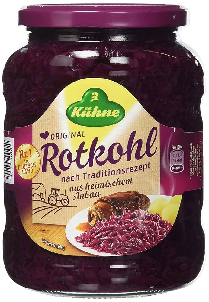 Kühne Red Cabbage – 680 g (chou rouge cuisiné) (gluten free)