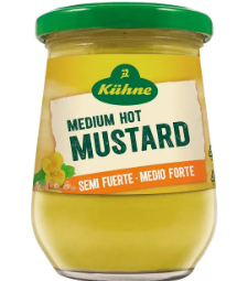 Kühne Medium Hot Mustard 255 g (gluten free) 