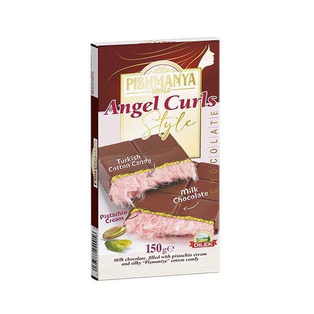 Angel Curls - Barbe à papa - Crème de pistache - Chocolat au lait 150 g 
