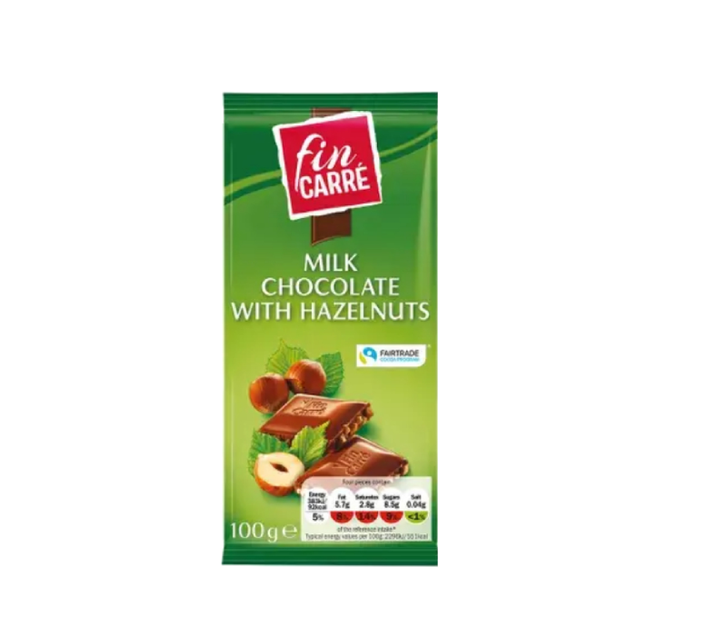 Fin Carre Milk Chocolate with Nut 100g 