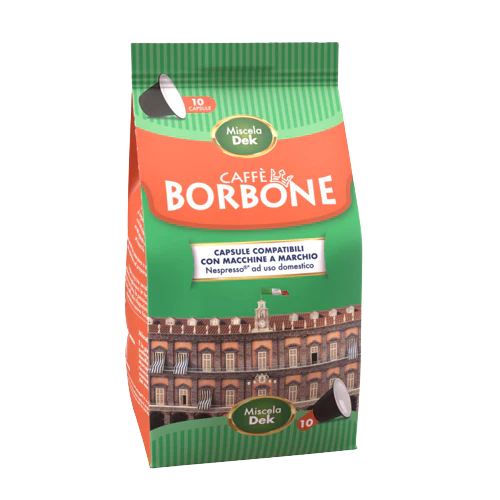 Borbone Miscela Dek Caffè Intensité 8 (10 capsule) Compatible avec machines Nespresso®