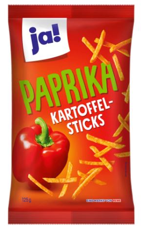 Ja! -bâtonnets de pomme de terre  en Paprika- 125g 