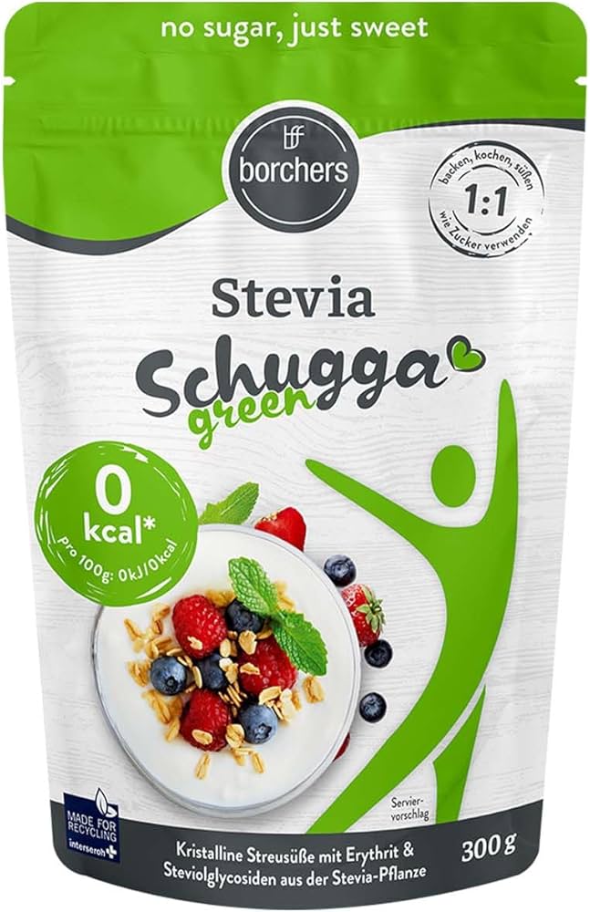 BORCHERS Schugga- Stevia Like Sugar, Calorie Free Sweetener - 300g 
