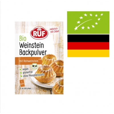 RUF - Organic Tartar Baking Powder - Gluten Free 3*20g
