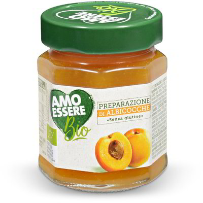 AMO ESSERE BIO Organic Apricot Jam, 240 g, Gluten-Free  