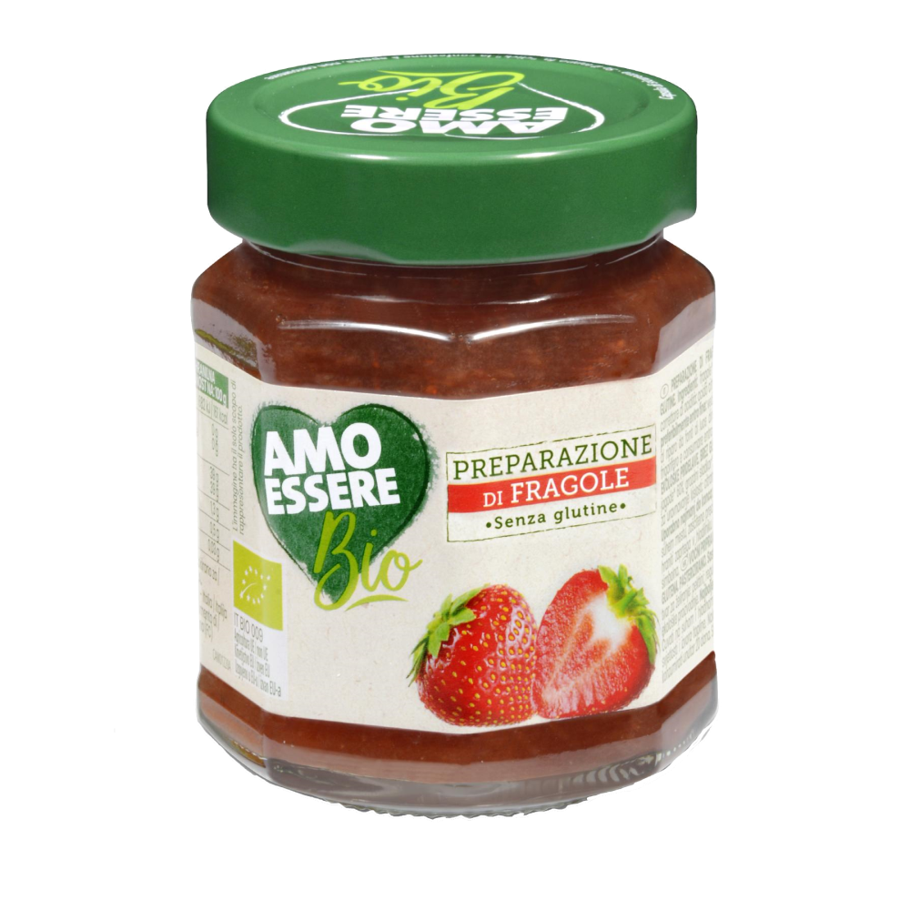 AMO ESSERE Organic Strawberry Jam, 240 g, gluten-free  