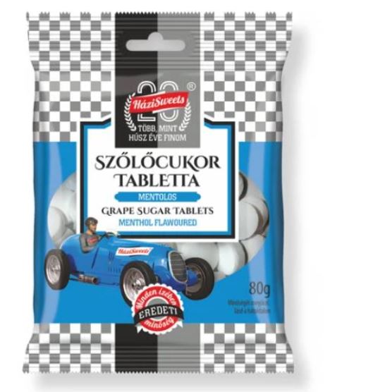 HáziSweets - Comprimés de bonbons au dextrose et au menthol - 80g 