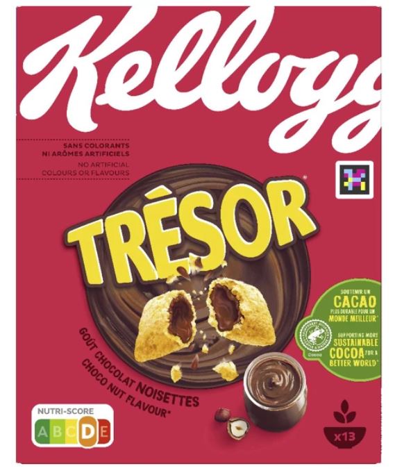 KELLOGG'S - Trésor Chocolate Hazelnut Filled Cereal - 410g