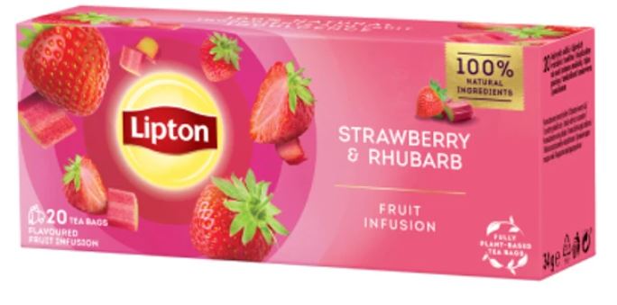 Lipton - Strawberry & Rhubarb Fruit Infusion - 20 Teabags 