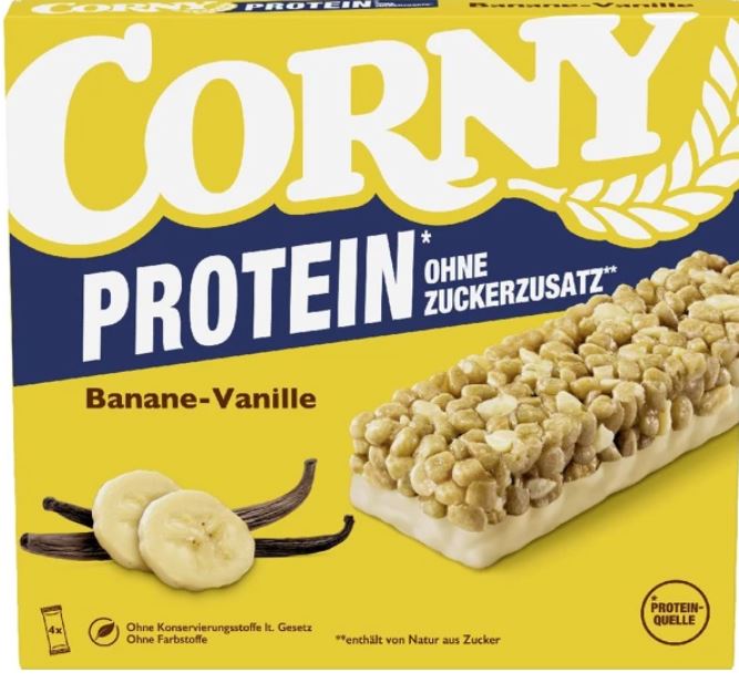  Corny - Banane-Vanille Protein bars - No Added Sugar - 4 x 25g 