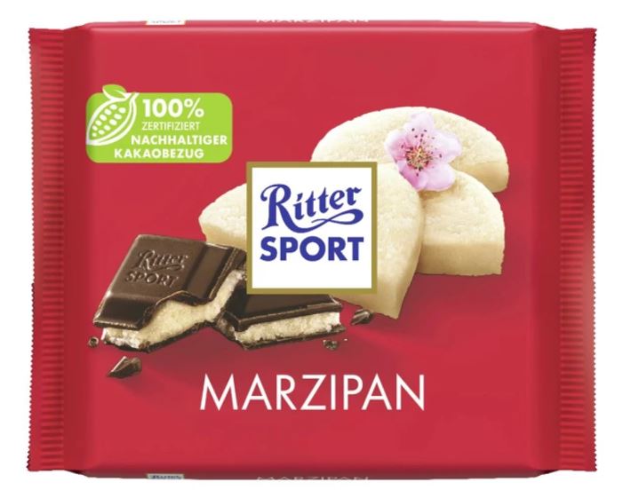 Ritter Sport - Dark Chocolate with Marzipan filling - 100 g