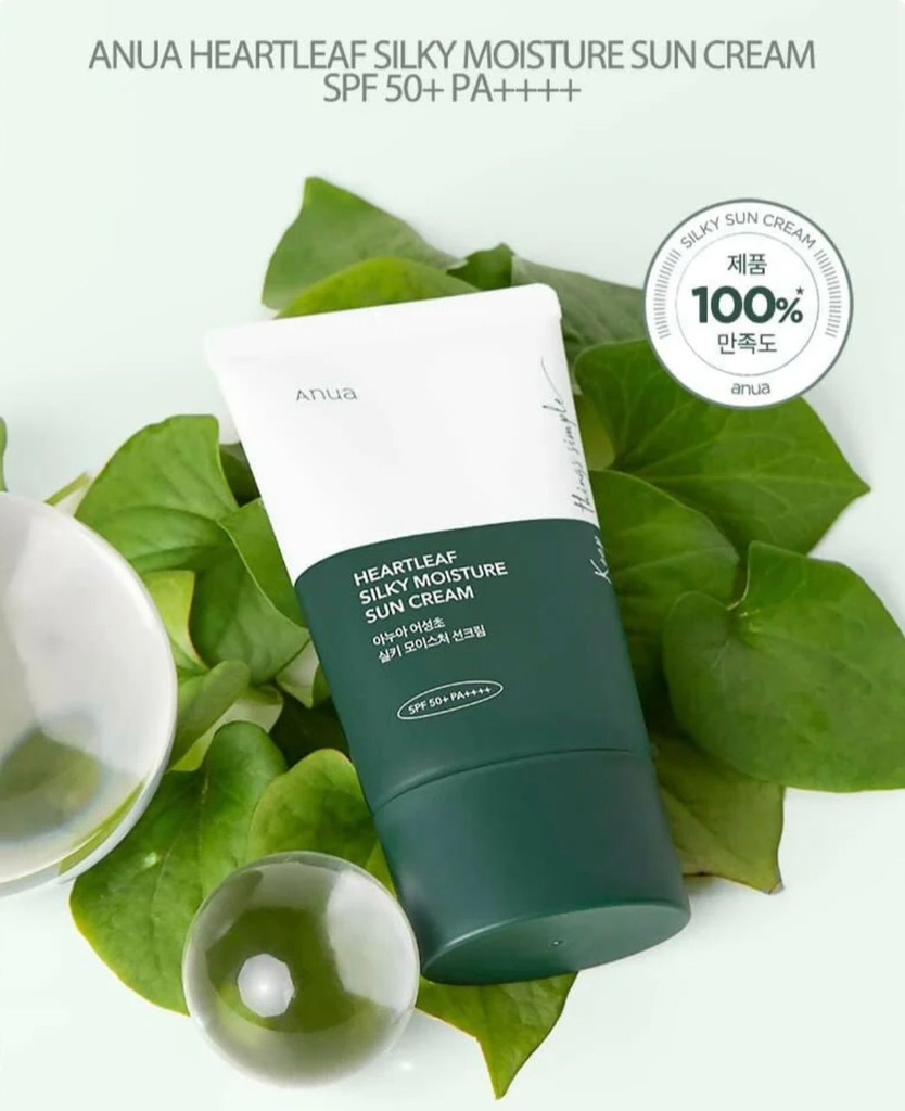 Anua – Heartleaf Silky Moisture Sun Cream SPF50+ PA++++, 50ml 