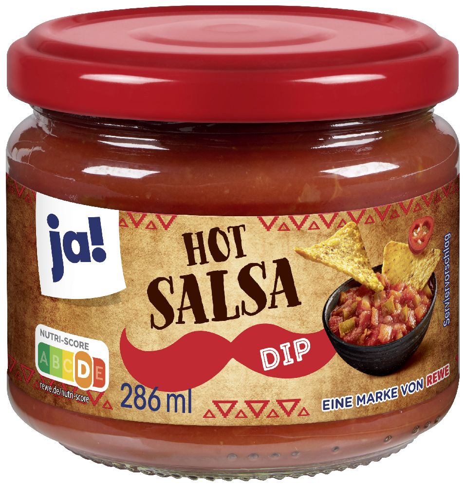 Ja! Tortilla sauce and hot salsa, 286ml