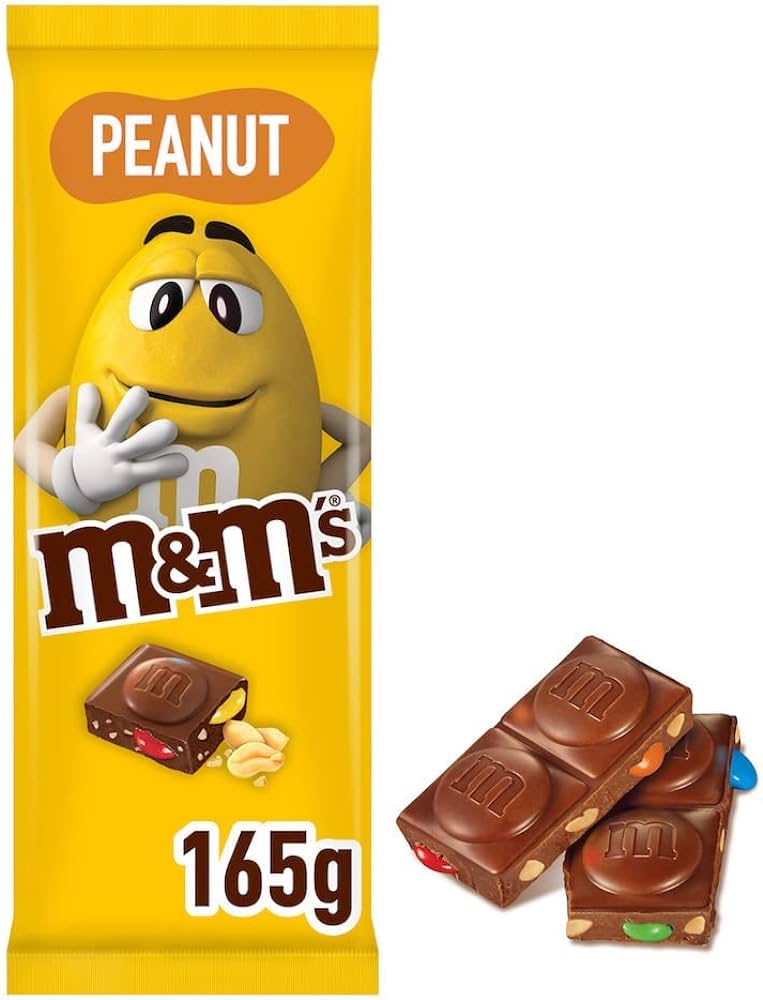 M&M'S - Tablette de chocolat au lait et cacahuètes - 165g