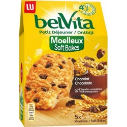 LU BelVita pour le petit-déjeuner, moelleux, aux pépites de chocolat et aux céréales 250g