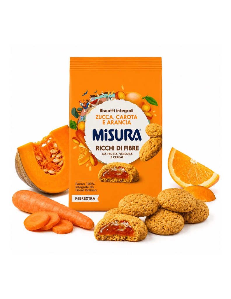 Misura Fibrextra Biscuits complets à la citrouille, à la carotte et à l'orange, 260g 