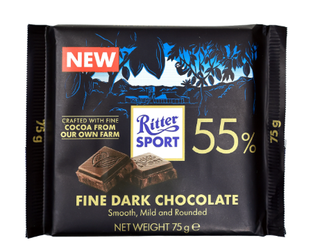 Ritter Sport Delicate Dark Chocolate 55% 75g 