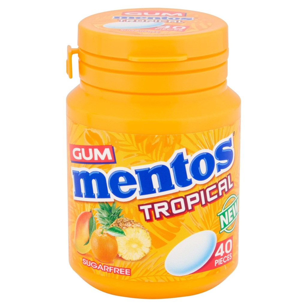 Mentos Tropical, Sans Sucre 40 Pieces 56 gr