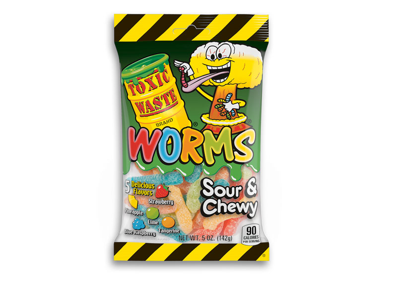 Toxic Waste Sour Gummy Worms Bag (142g)