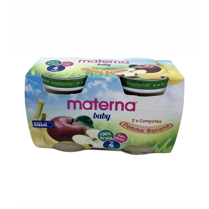 Materna Lot de deux compotes pommes Banane 2x130G