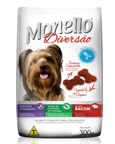 Monello Fun Biscuit Vitamine pour Chien Bacon 300g