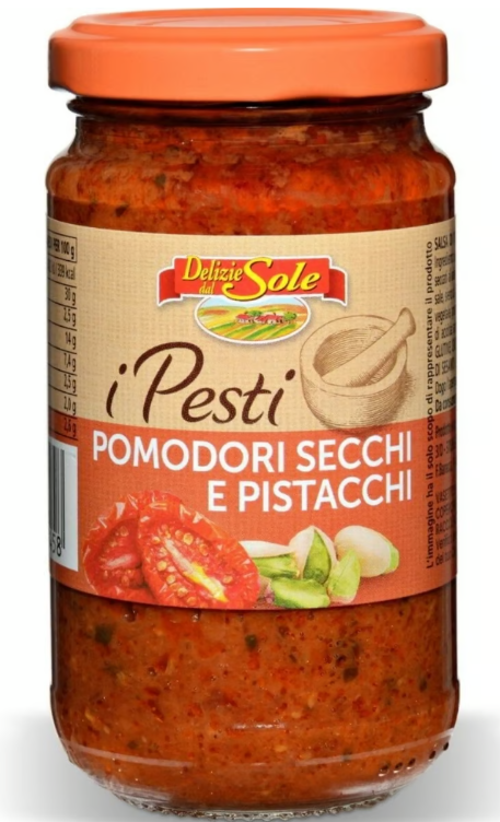 Delizie dal Sole I Pesto de tomates séchées et de pistaches 190g 