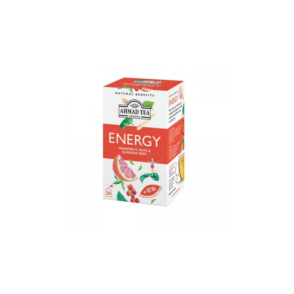 Ahmad Tea Grapefruit, Mate & Guarana Seed "Energy" 20 Bags