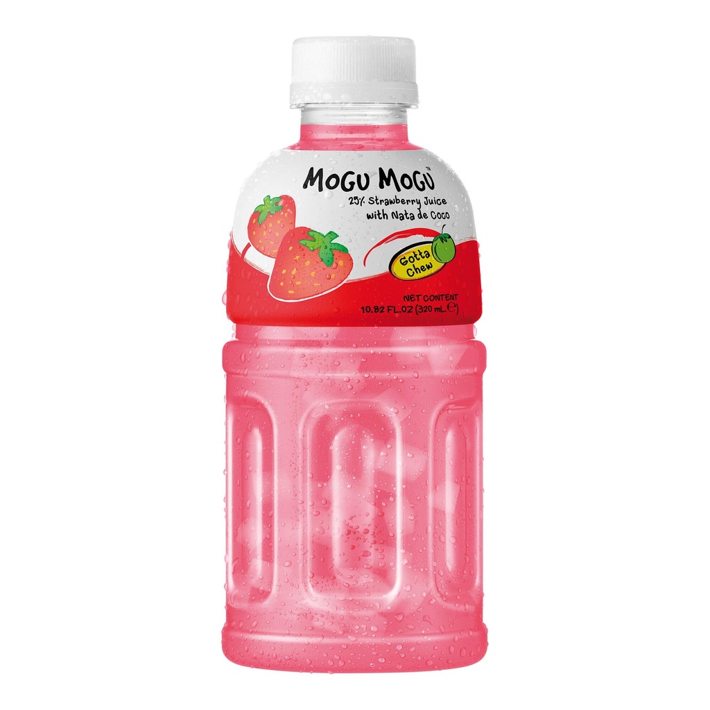 Mogu Mogu Strawberry  avec la Noix de Coco Fermentée en Cubes. 320ml 