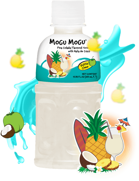 Mogu Mogu Jus Pina Colada avec la Noix de Coco Fermentée en Cubes. 320ml 