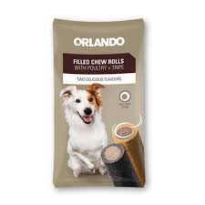 ORLANDO - FILLED CHEW ROLLS - FRIANDISES POUR CHIEN AVEC POULET ET TRIPES 275 gr