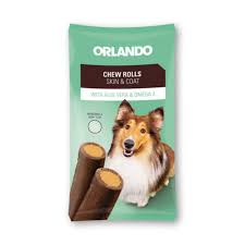 ORLANDO - CHEW ROLLS - Dog TREATS WITH ALOE VERA AND OMEGA3 175 gr